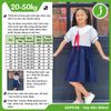  Đầm học sinh cổ tam giác xếp li chất liệu cotton Nhật - GDP038 