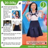  Đầm học sinh cổ hải quân váy xếp li chất liệu cotton Nhật cao cấp mềm mịn, thoáng mát - GDP039 