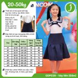  Đầm học sinh cổ hải quân váy xếp li chất liệu cotton Nhật cao cấp mềm mịn, thoáng mát - GDP039 