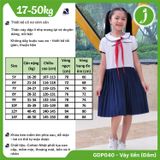  Đầm học sinh lụa dập li nơ cổ - GDP040 