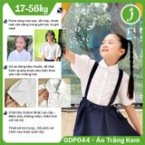  Áo sơ mi học sinh nữ bèo ngực trắng kem - GDP044 