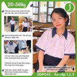  Áo sơ mi học sinh nữ cổ xanh cotton thoáng mát - GDP045 