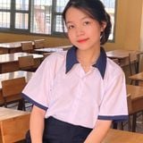  Áo sơ mi học sinh nữ cổ xanh cotton thoáng mát - GDP045 
