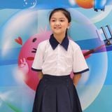  Áo sơ mi học sinh nữ cổ xanh cotton thoáng mát - GDP045 