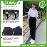  Quần tây học sinh nữ ống đứng vải xuân hương màu đen - GDP048 