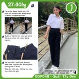 Quần tây học sinh nữ ống đứng vải xuân hương màu đen - GDP048 