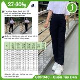  Quần tây học sinh nữ ống đứng vải xuân hương màu đen - GDP048 