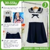  Đầm học sinh nữ cổ hải quân big size cotton Nhật cao cấp mềm mịn, thoáng mát, bền và ít nhăn - GDP051 
