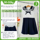  Đầm học sinh nữ cổ hải quân big size cotton Nhật cao cấp mềm mịn, thoáng mát, bền và ít nhăn - GDP051 
