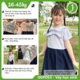  Đầm học sinh xếp ly cổ bèo chất liệu cotton nhật GDP053 