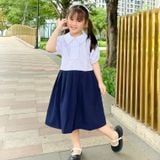  Đầm học sinh nữ cổ sơ mi xẻ bèo - GDP056 