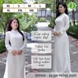  Bộ áo dài học sinh chuẩn truyền thống trắng gạo Jadiny GDP060 