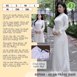  Bộ áo dài học sinh chuẩn truyền thống trắng gạo Jadiny GDP060 