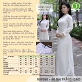  Bộ áo dài học sinh chuẩn truyền thống trắng gạo Jadiny GDP060 