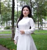  Bộ áo dài học sinh chuẩn truyền thống trắng gạo Jadiny GDP060 