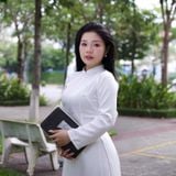  Bộ áo dài học sinh chuẩn truyền thống trắng gạo Jadiny GDP060 