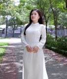  Bộ áo dài học sinh chuẩn truyền thống trắng gạo Jadiny GDP060 