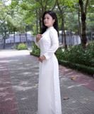  Bộ áo dài học sinh chuẩn truyền thống trắng tinh Jadiny GDP061 