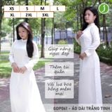  Bộ áo dài học sinh chuẩn truyền thống trắng tinh Jadiny GDP061 