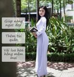  Bộ áo dài học sinh chuẩn truyền thống trắng xanh Jadiny GDP062 