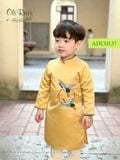  Áo dài bé trai thêu hạc màu vàng ADCH137 