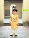  Áo dài bé trai thêu hạc màu vàng ADCH137 
