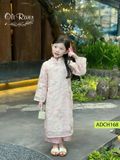  OAD075 Áo dài bé gái lưới thêu bướm hồng ADCH168 