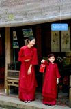  Áo dài đỏ bé gái đính hoa ADCH113 -  OAD064 