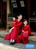  Áo dài đỏ bé gái đính hoa ADCH113 -  OAD064 
