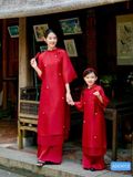  Áo dài đỏ bé gái đính hoa ADCH113 -  OAD064 