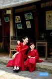 Áo dài đỏ bé gái đính hoa ADCH113 -  OAD064 