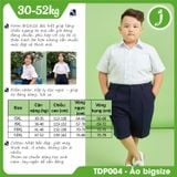  Áo sơmi tay ngắn học sinh xếp li big size vải cotton mềm mại, thấm hút mồ hôi tốt - TDP004 