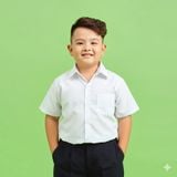  Áo sơmi trắng học sinh form big size cho bé ngoại cỡ - TDP005 