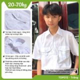  Áo sơ mi đồng phục học sinh bé trai túi có nắp - TDP012 