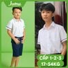  Áo sơ mi học sinh túi bên viền tay - TDP013 