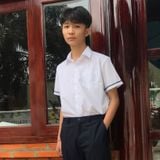  Áo sơ mi học sinh túi bên viền tay - TDP013 