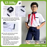  Áo sơ mi học sinh nam phối xanh form dáng cơ bản - TDP016 