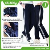  Quần thể dục 2 sọc học sinh xanh đen nam nữ TDP023 