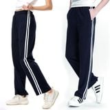  Quần thể dục 2 sọc học sinh xanh đen nam nữ TDP023 