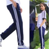  Quần thể dục học sinh 3 sọc xanh đen nam nữ - TDP025 