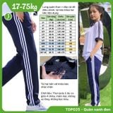  Quần thể dục học sinh 3 sọc xanh đen nam nữ - TDP025 