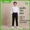  Quần tây học sinh nam màu đen vải kaki ít nhăn cấp 2, 3 quai rẽ - TDP026 