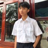  Áo sơ mi học sinh bé trai có nắp trắng kem cotton hoặc vải mềm mại, thoáng mát- TDP028 