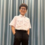  Áo sơ mi học sinh bé trai có nắp trắng kem cotton hoặc vải mềm mại, thoáng mát- TDP028 