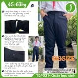  Quần tây học sinh nam xanh đen quai rẽ thun tăng đơ big size - TDP031 