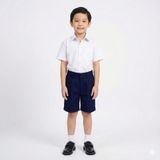  Quần ngắn học sinh nam kaki xanh đen dây kéo lưng thun cao cấp TDP039 