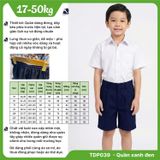  Quần ngắn học sinh nam kaki xanh đen dây kéo lưng thun cao cấp TDP039 
