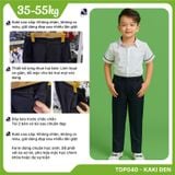  Quần dài học sinh nam kaki đen cao cấp lưng thun phối dây kéo TDP040 