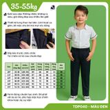  Quần dài học sinh nam kaki màu đen cao cấp lưng thun phối dây kéo TDP040 