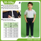  Quần dài học sinh nam kaki đen cao cấp lưng thun phối dây kéo TDP040 